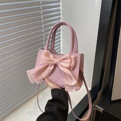 Petit sac à nœud pour femmes, nouvelle tendance coréenne, texture de niche, portable, petit sac carré, sac messager, printemps 2024