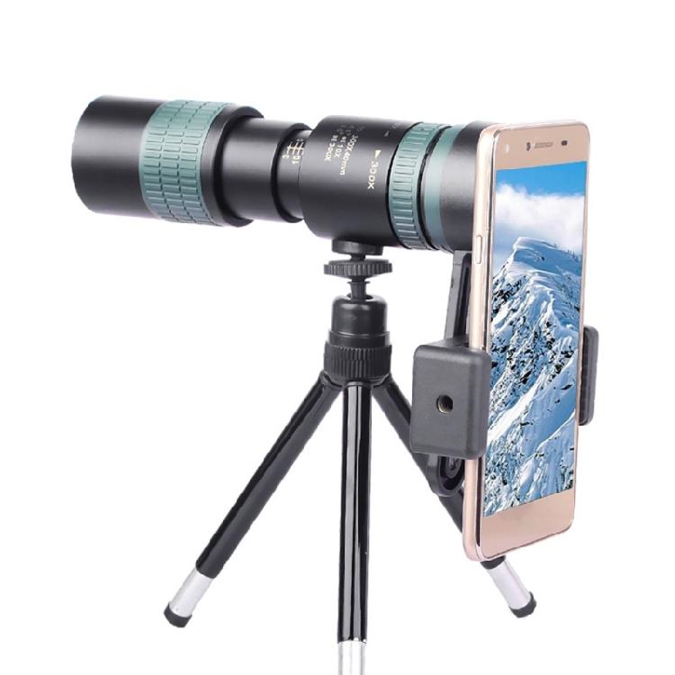 High Clarities 300x40 Monocular Telescope Zooming Focusing Green Film Binocular Optical Hunting Tourism Scope Outdoor