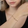 ORSA JEWELS 925 Sterling Silver Infinity Bracelet for Women D Color VVS Moissanite Diamand Love Symbol Hand Chain Jewelry MOB06