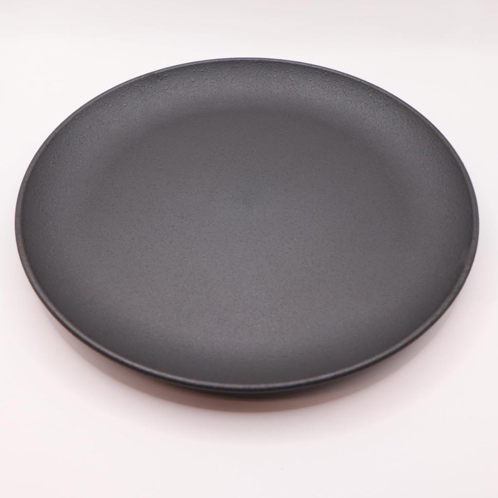 Ware Hendey 24cm Unbreakable Plain Made In Premium Heat Resistant Dishwasher and Microwave Durable Simple Ceramic Look Plate, Japan, Black, (240°C),