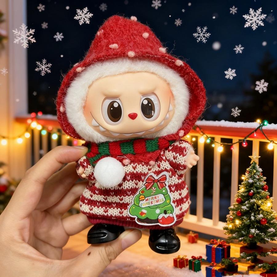 Clothes Only - Suitable for Labubu Baby Clothes, One, Two and Three Generations of Labubu Pendant Dolls Can Wear Christmas Baby Clothes Set