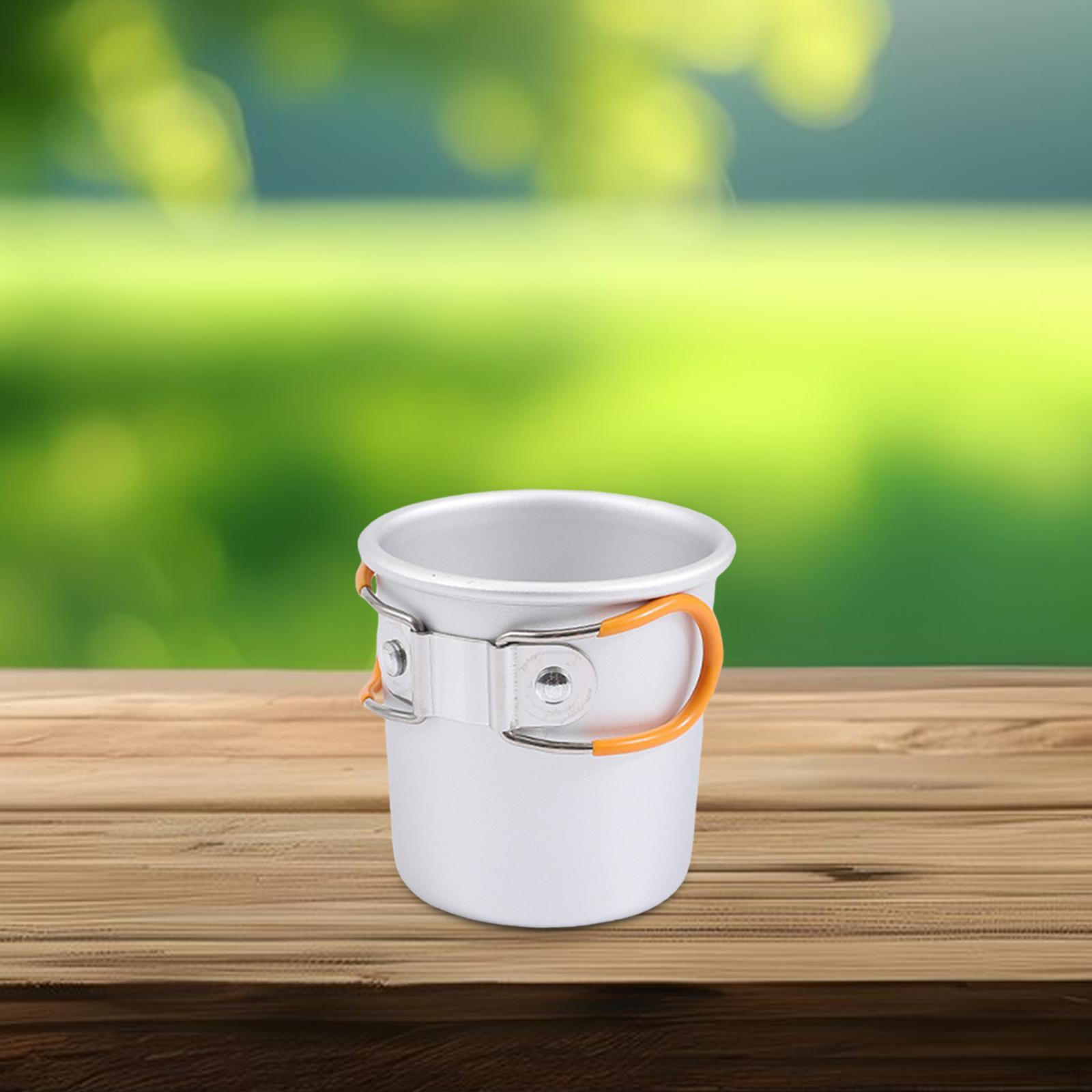 

Aluminum Alloy Camping Mug with Handle for Outdoor Use Orange Handle