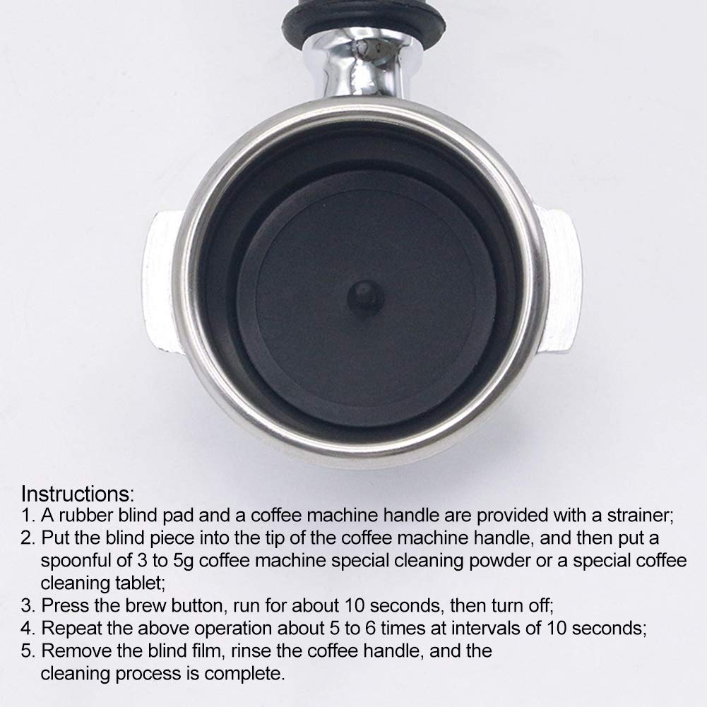 Coffee Blind Filters for Italian Semi-Automatic Espresso Machines, Rubber Backwash Tray, Dishwasher Safe, Cleaning Blind Discs with Metal Rhinestone