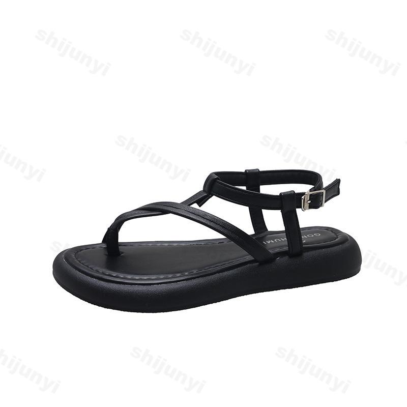 Fashion Summer Women Sandals 2025 New Retro Clip Toe Sandals Fashion Comfortable Casual Roman Shoes Soft Sole Woman Gladiator Sandalias