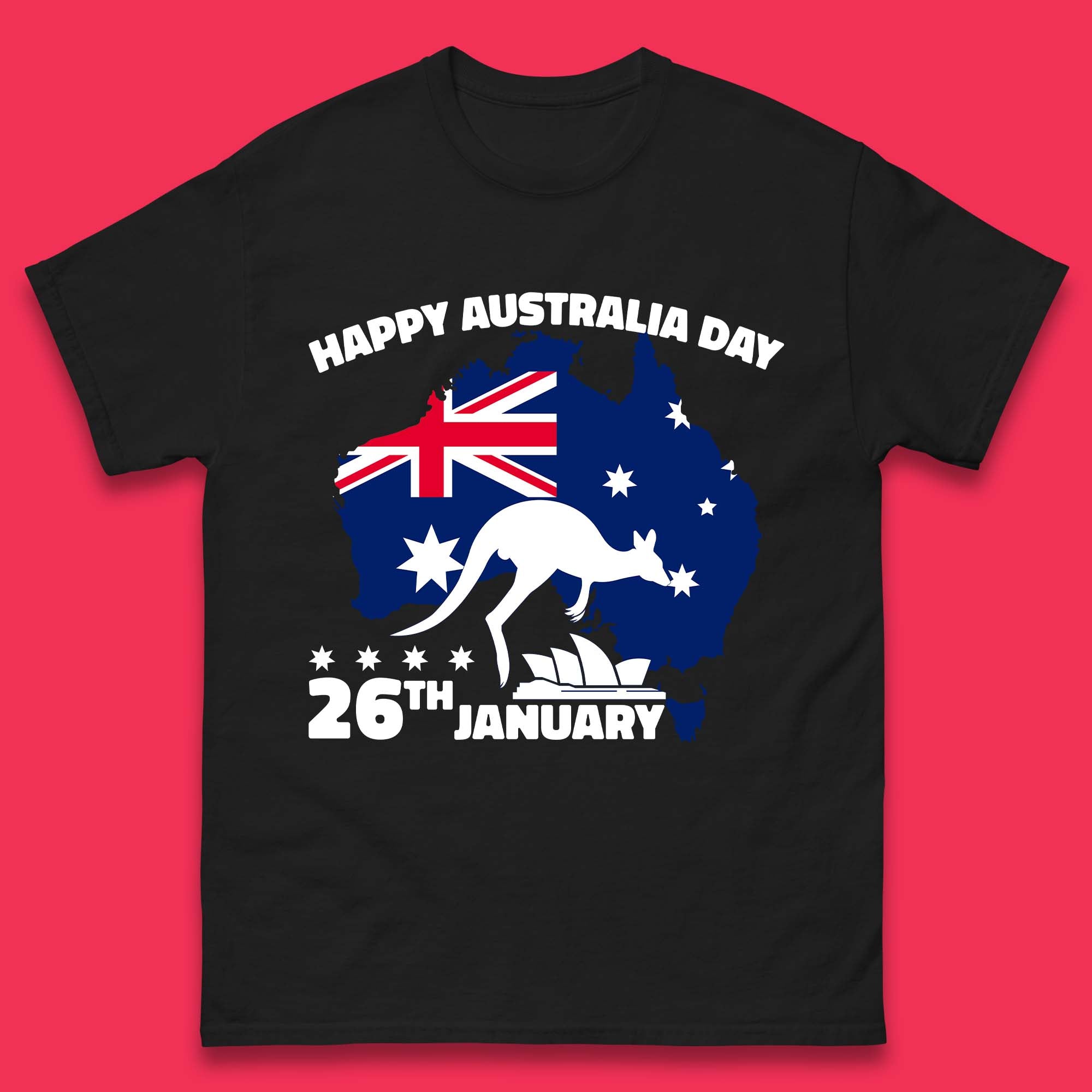 Happy Australia Day 26th January Mens T-Shirt Womens Tops Tees L