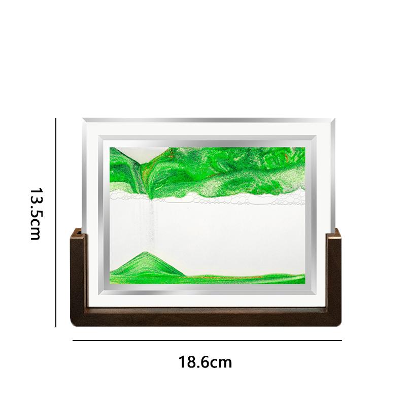 Walnut Wood Frame Sandscape Moving Sand Art Picture 3D Hourglass Quicksand Square Flowing Sand Painting Office Home Decor Gifts