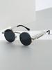 1/2 PC S Fashion Round Metal Frame Spring Decor Sunglasses For Outdoor Daily Life Shades Punk Vintage Eyewear Accessories.