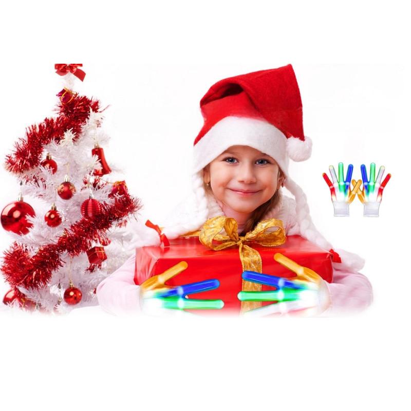 Luminous Colorful Led Gloves Skeleton Pattern Halloween Party Performance Stage