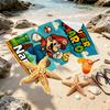 Custom Name Personalized Super Mario Print Beach Towel, for Trip Camping Beach Party Home Decor, Birthday Gift for Family & Friends