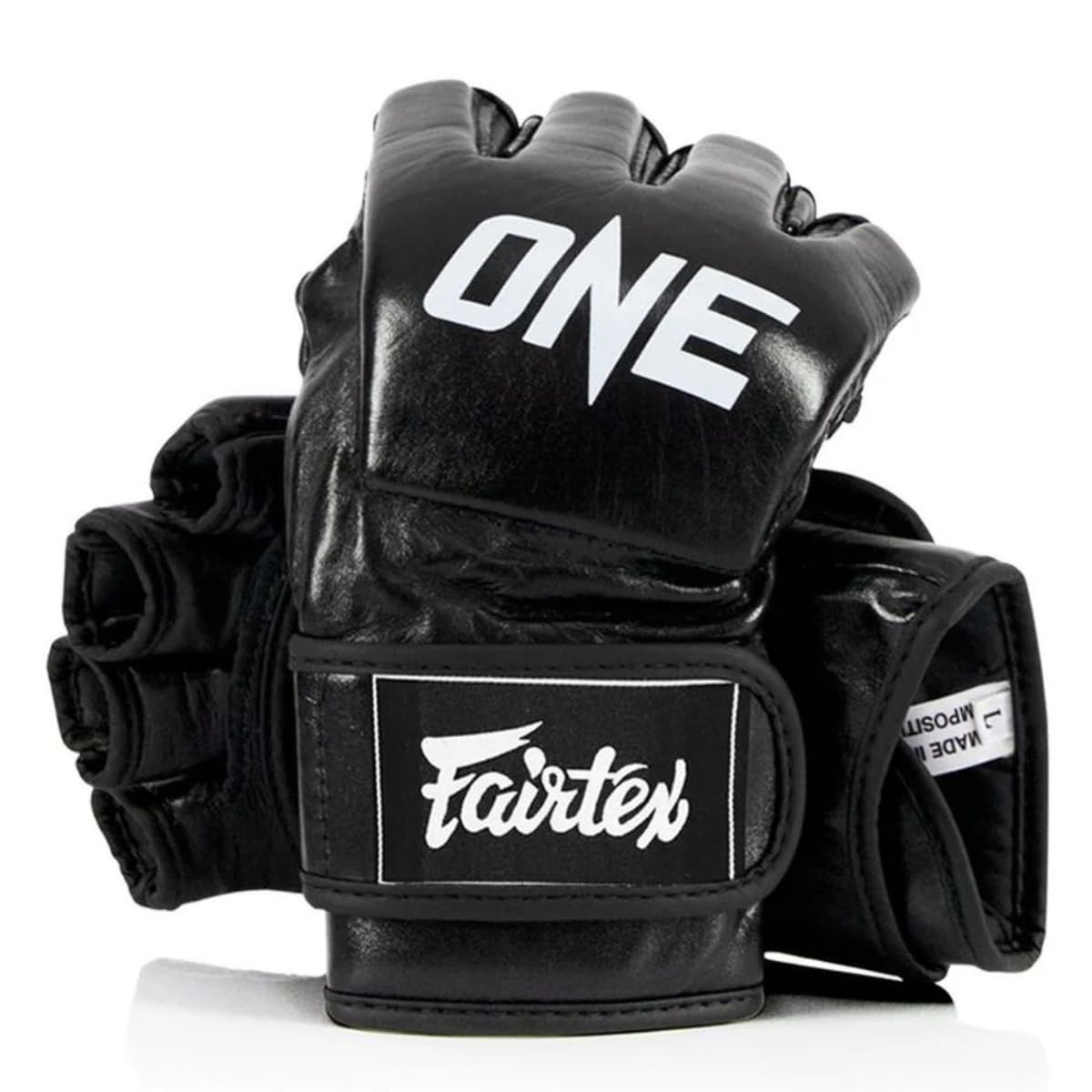 FAIRTEX ONE Championship Officiële Grappling Handschoenen Open Vinger Handschoenen Echt Leer MMA Mixed Martial Arts ONE Championship Fairtex Zwart XL zwart