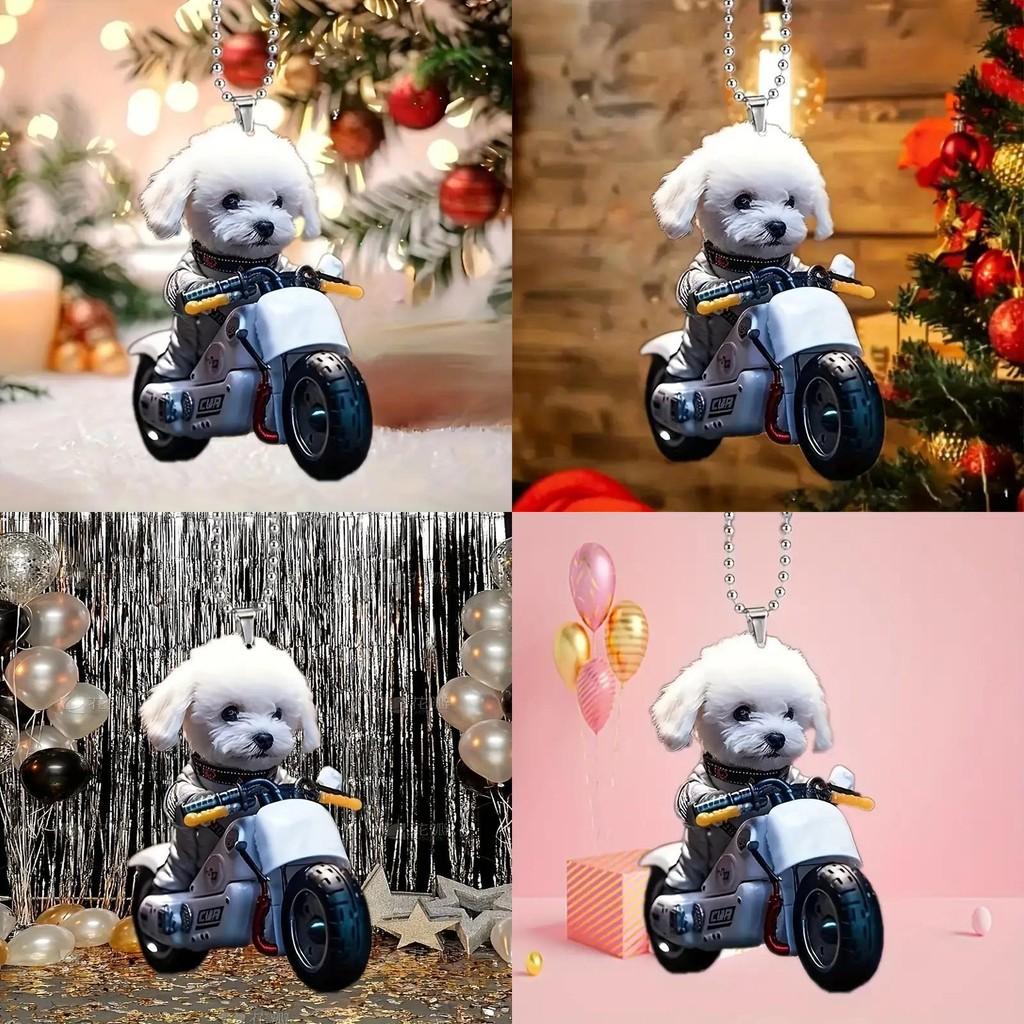 Automotive Acrylic Decor 2d Car Mirror Hanger Christmas Tree Style Style Vehicle