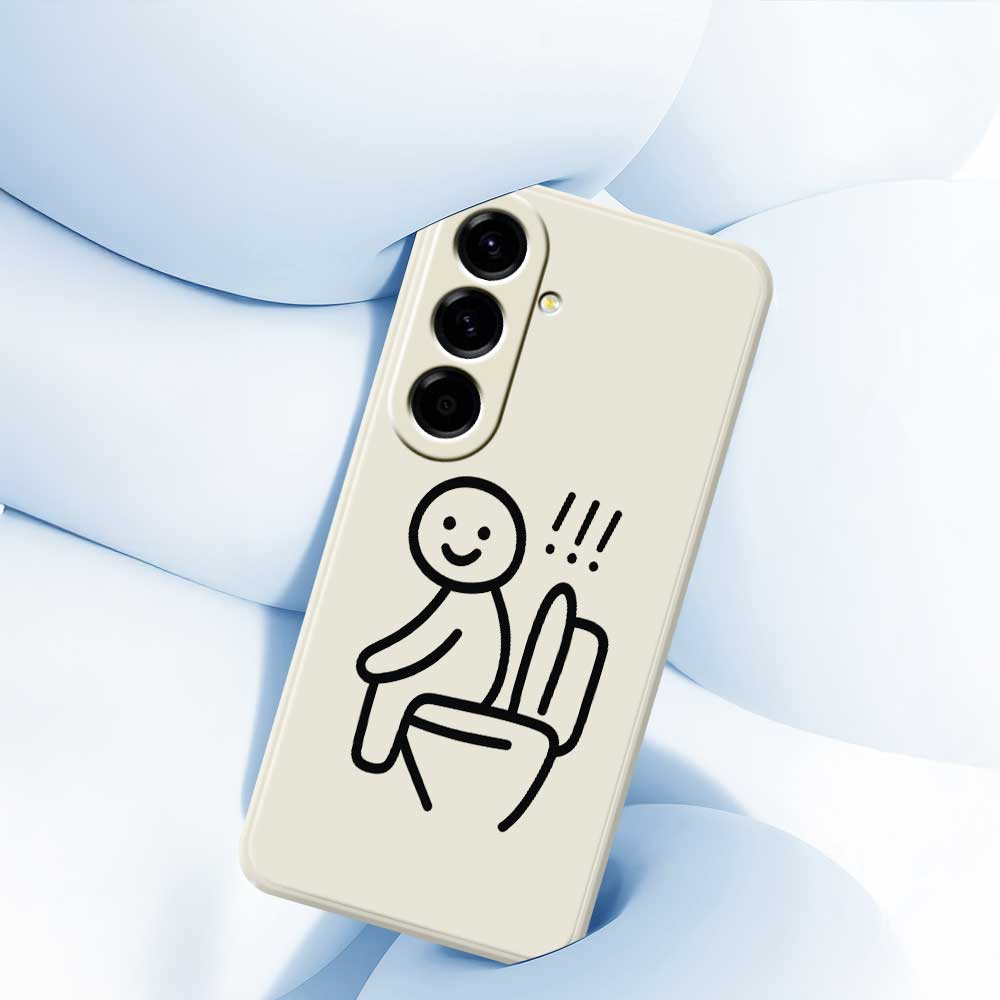 For Samsung Galaxy A56 5G Case Stickman Toilet Pattern Printing Straight Edge TPU Phone Back Cover