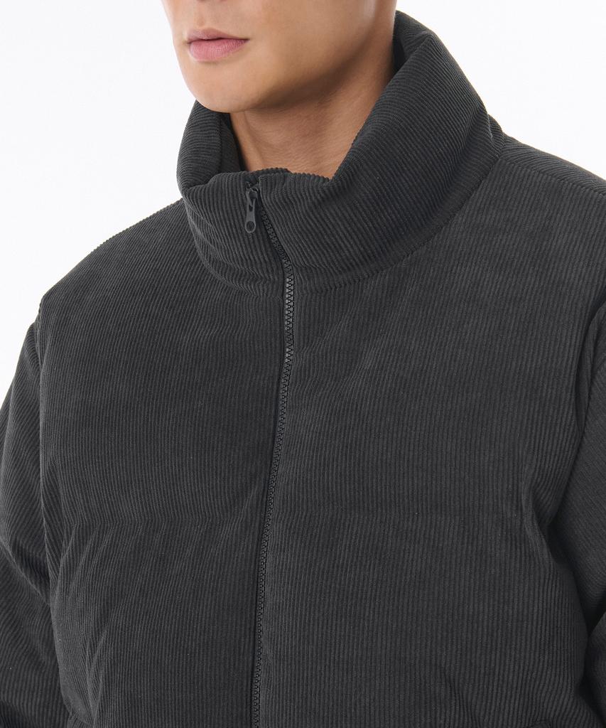 Musinsa Standard Daily Puffer Corduroy Short Padded Jacket [Dark Gray]