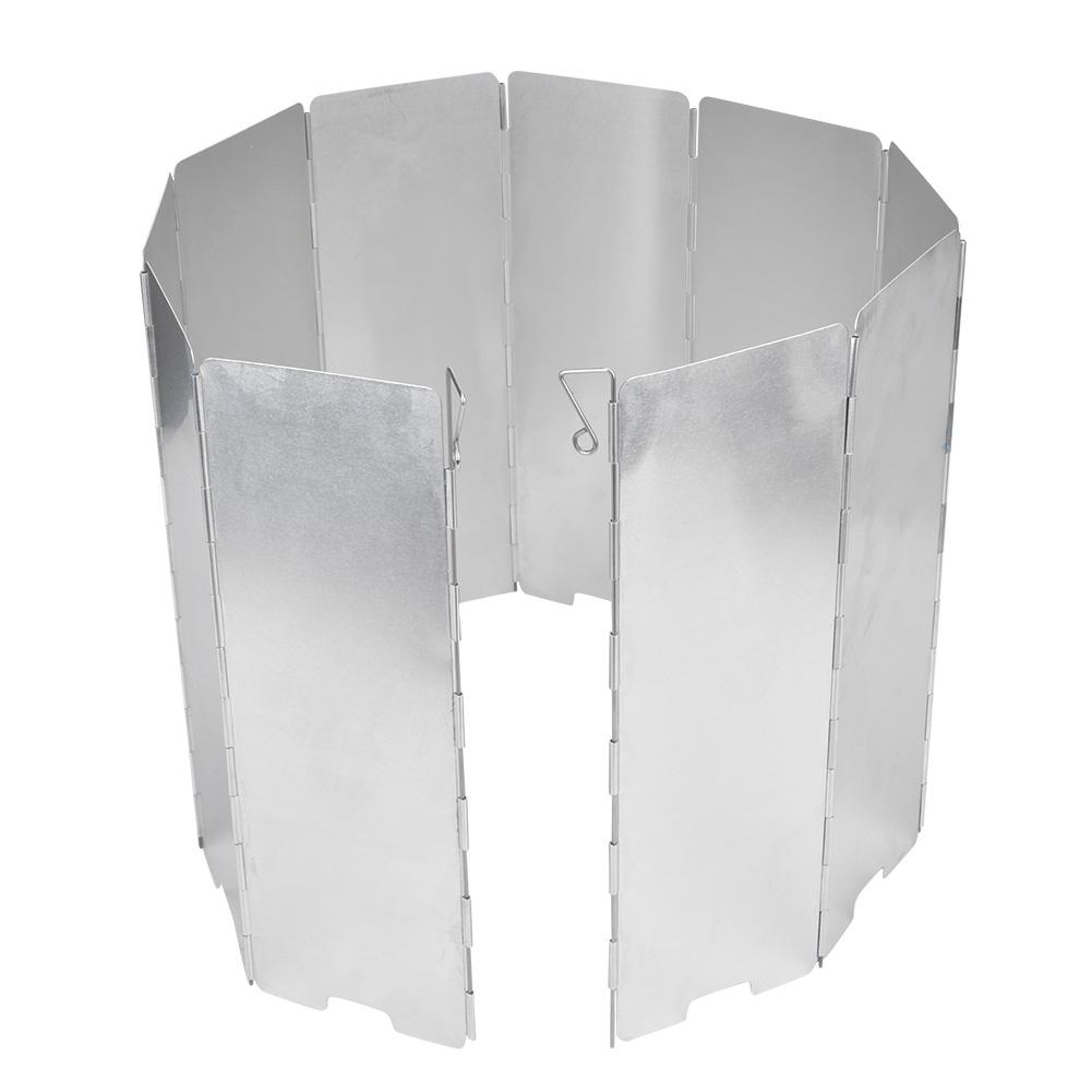 

10 шт. Ветрозащитный экран для походной плиты для улицы Алюминиевый сплав Ветрозащитный экран для горелки Экран для плиты Серебристый