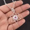 Round Kunzite Stone 925 Sterling Silver Sisters Gift Engagement Pendant Jewelry PP-18-11