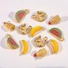 5Pcs Fruit Lipstick Pony Series Jewelry Accessories DIY Fresh and Cute Accessories Stainless Steel Women's Jewelry Gifts