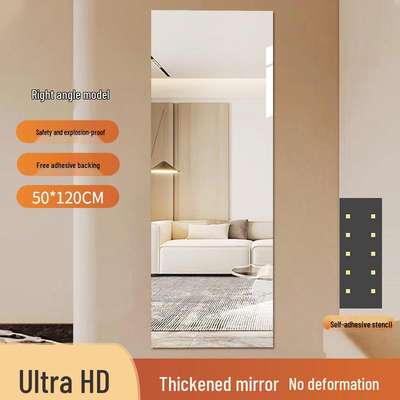 Self-Adhesive Acrylic Full-Body HD Mirror for Bathroom and Makeup
