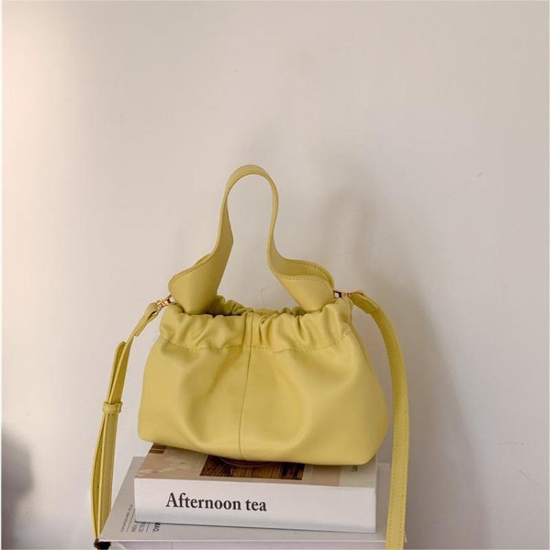 

Авокадово-зеленая сумка-клатч, высококлассная темпераментная сумка-облако, мягкая плетеная сумка через плечо с драпировкой, женская жёлтый