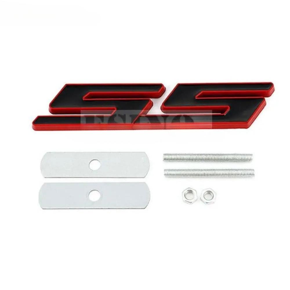 1Pc New SS Car Styling 3D Metal Chrome Zinc Alloy Emblem Car Body SS Front Grill Badge Sticker Decal for Camaro SS