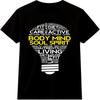 Mind Body Spirit T Shirt Yoga Meditation Fitness Wellness Graphic Tee