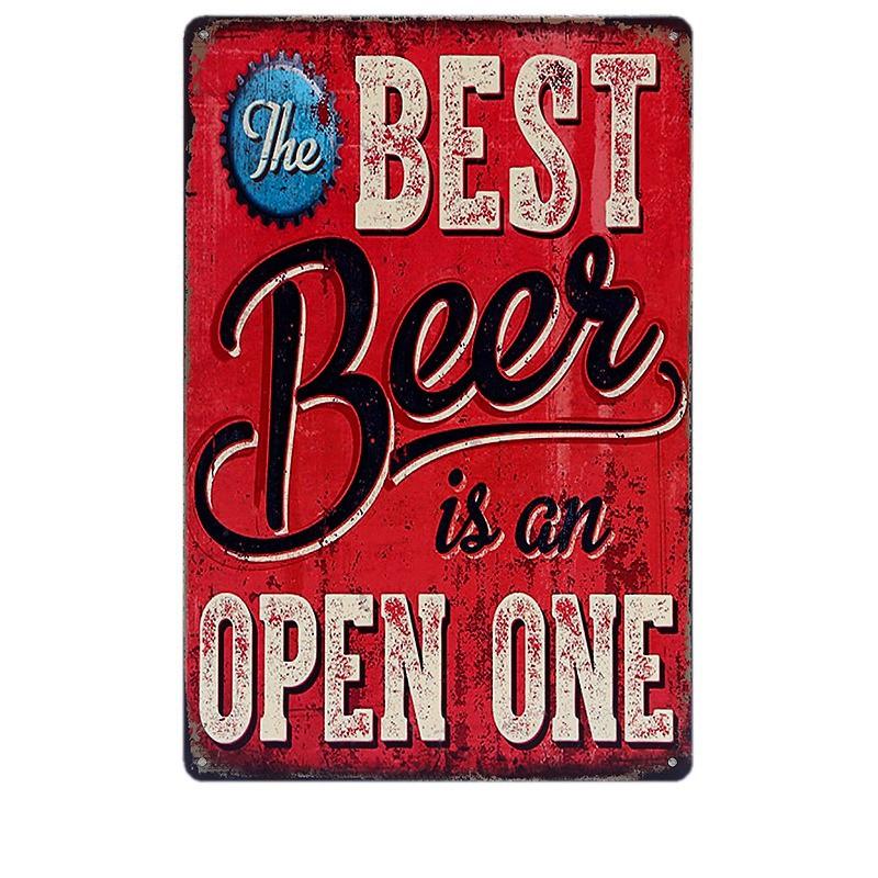 Shabby Chic BEER Vintage Metal Sign Bar Cafe Pub Tavern Home Decor Beer Wine Art Painting Plate Plaque 30x20cm