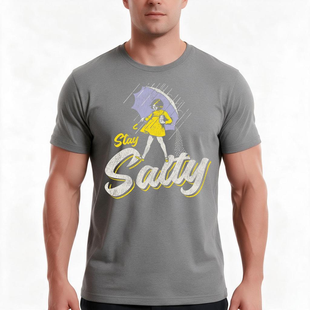 Stay Salty Girl Worn Out Tshirt Summer Casual Cotton Tee Oversized Streetwear Tops Vintage Graphic Print Unisex Unisex Unisex
