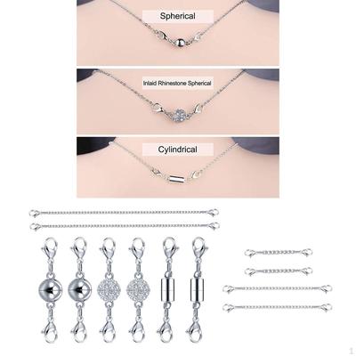 12x Stylish Magnetic Jewelry Clasp for Necklace Bracelet Silver Lobster Clasps Anti-lost