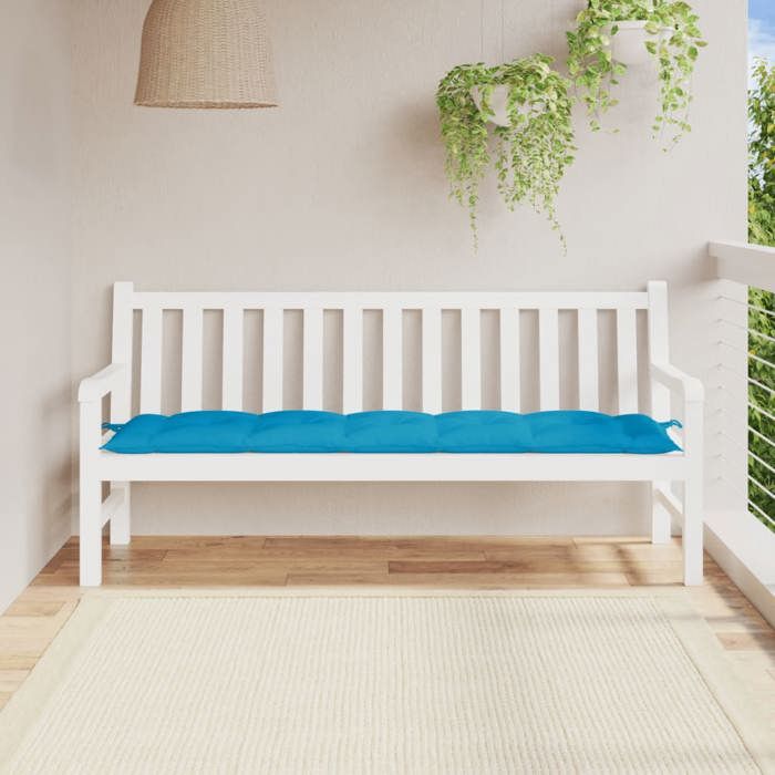 VidaXL Coussin de Banc de Jardin, Revêtement de Banc avec Jeux de Cordes, Coussin d'Extérieur Imperméable, Bleu Clair 361625