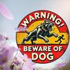 Vintage Beware of Dog Metal Tin Sign Home Wall Decor
