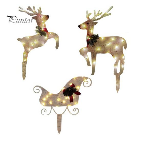 

Рождественский садовый колышек с подсветкой, украшение для саней лося, акриловое украшение, светодиодный колышек, знак для двора лося для свадеб, вечеринок, газона D