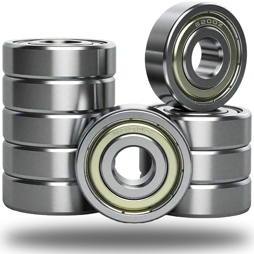 10Pcs 6200 6201 6202 6203-ZZ Deep Groove Ball Bearings, Double Metal Sealed