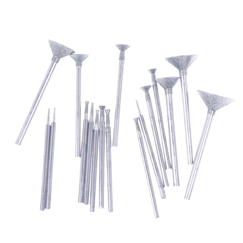 0.5-16Mm Diamond Round Burring Sanding Drill Bit Grinding Head 2.35Mm Shank Carve Precision Carving Tool Electric Grinder Parts