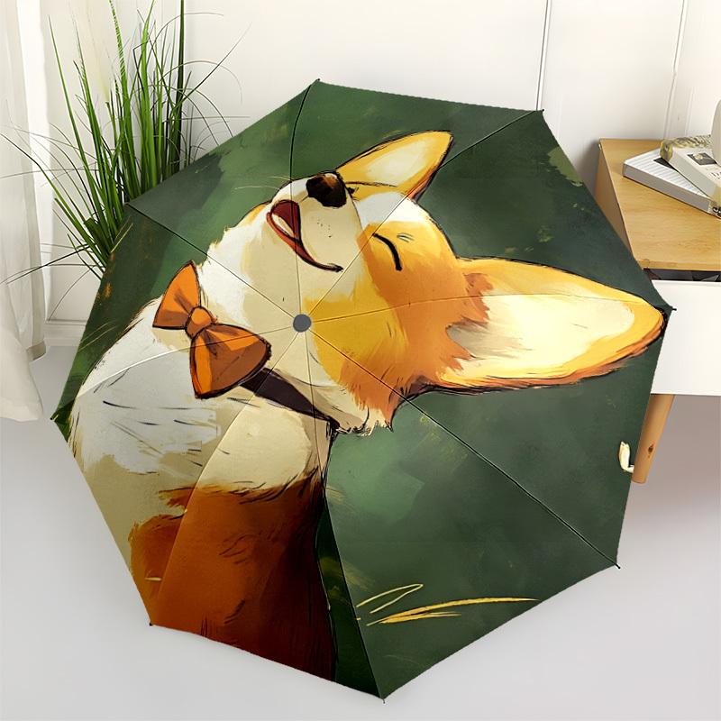 1pc Dapper Canine Automatic Open/Close Umbrella with One Touch Button,, Windproof Design   Lightweight Portable Umbrella for Women & Men6075