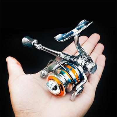Mulinetă de pescuit spinning din aliaj de zinc stânga dreapta mâner interschimbabil pliabil cu doi rulmenți