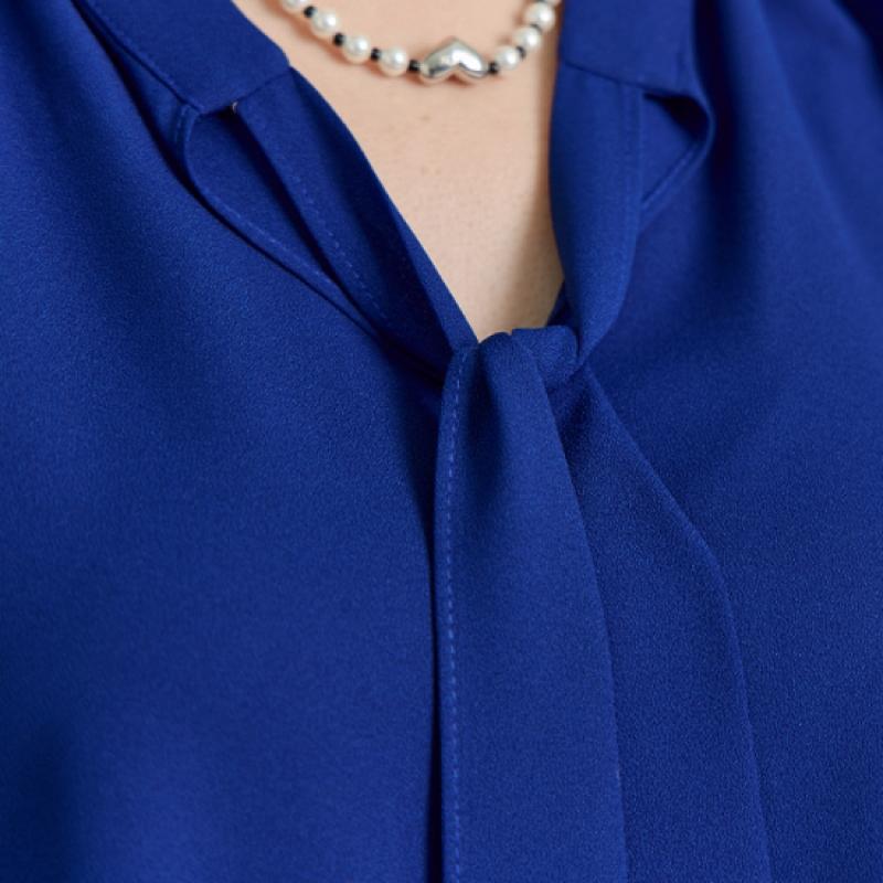 Maxza Ribbon Tie Shirring Chiffon 7 8 Blouse Zd07qb600on