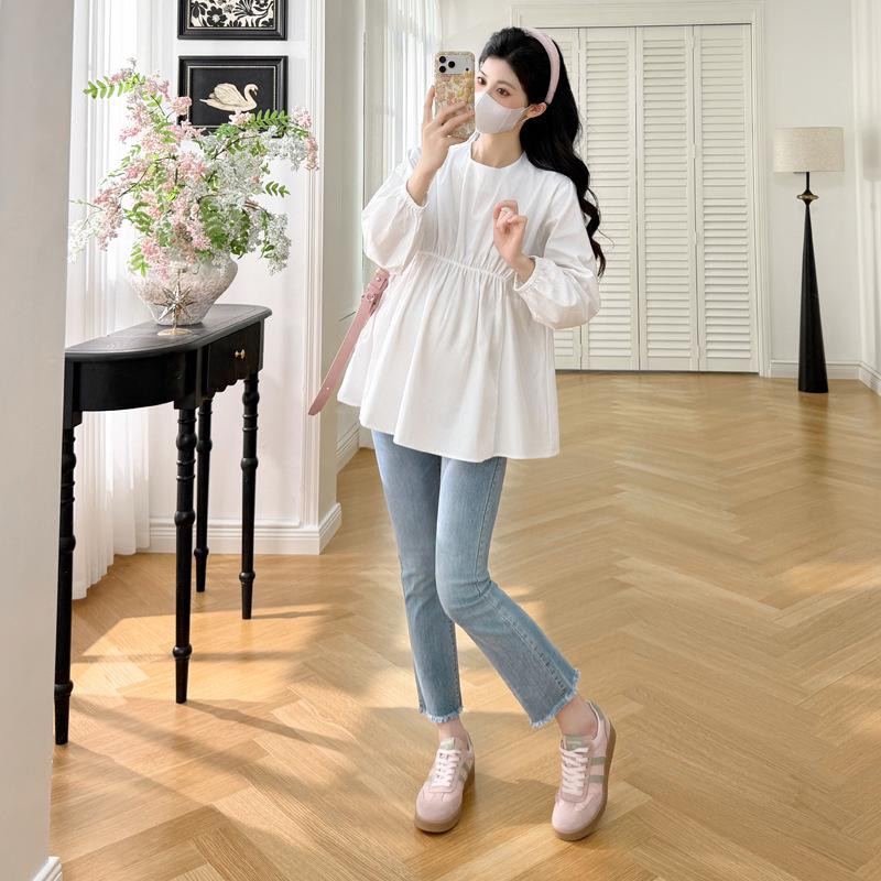 2026 Spring French Pleated Doll Blouse 2XL белый