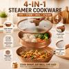 32cm Mikrodruck Dampfgarer Wok Antihaft Gasherd Topf Dämpfen Bratpfanne Suppentopf Küche