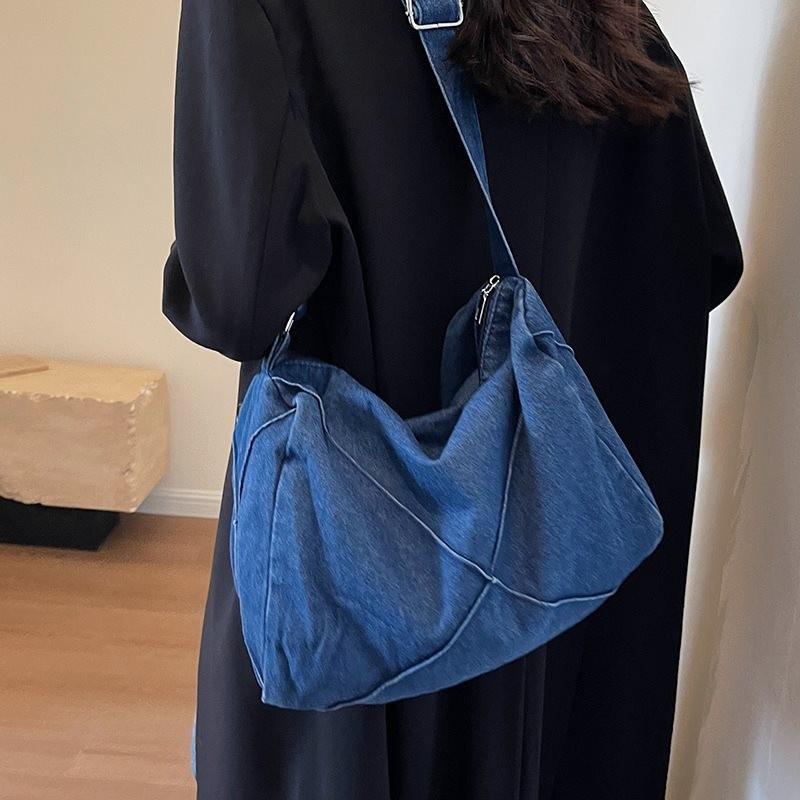 Stylish Large Capacity Denim Bag For Women With Soft Feel And Casual Vibe For Summer Use