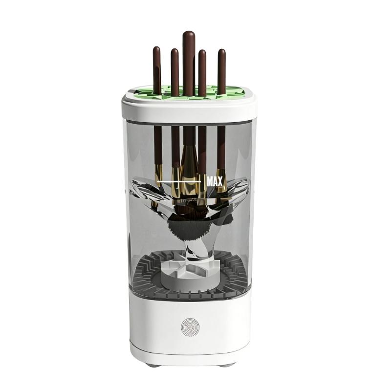 

Automatic Rotating Cosmetic Brush Washer Machine Fast Speed Efficient Removal of Residues Easy to Carry Travel Friendly белый