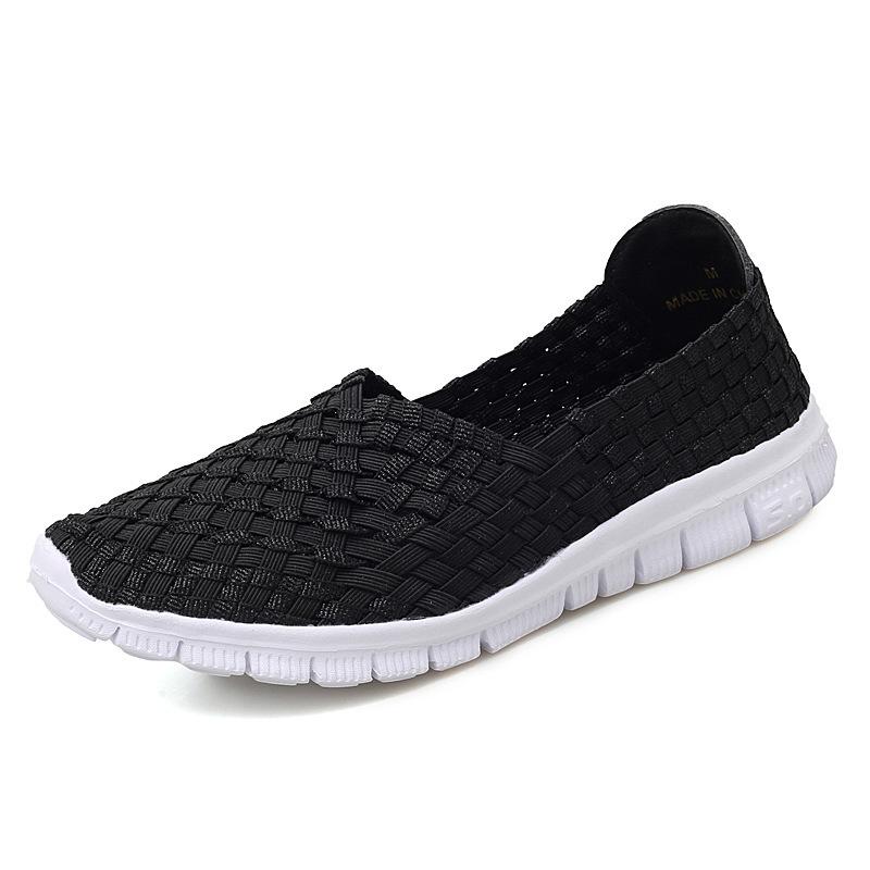 Summer mesh breathable hollow sandals lightweight flat-soled mother shoes couple casual one-pedal cloth shoes woven women's shoes