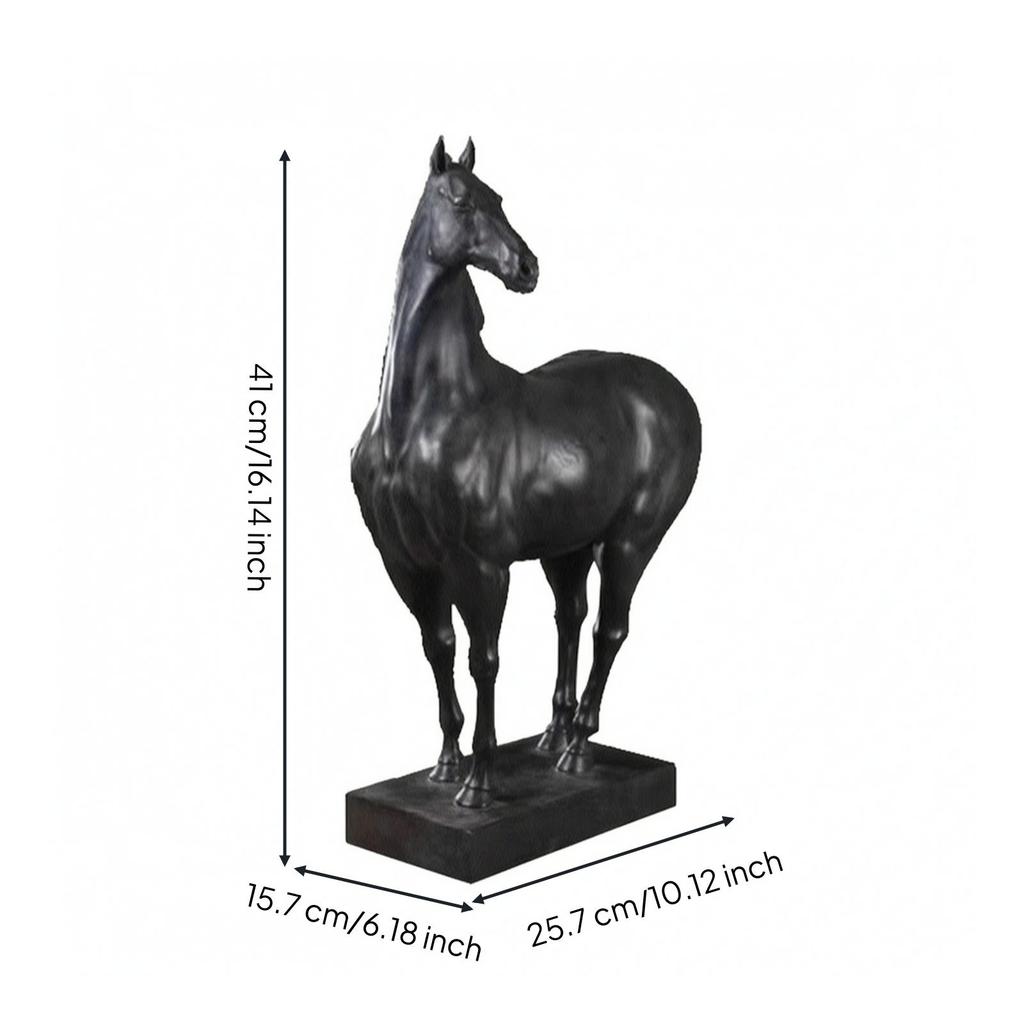 Horse Figurine with Base Rustic Decor Distressed for Living Room