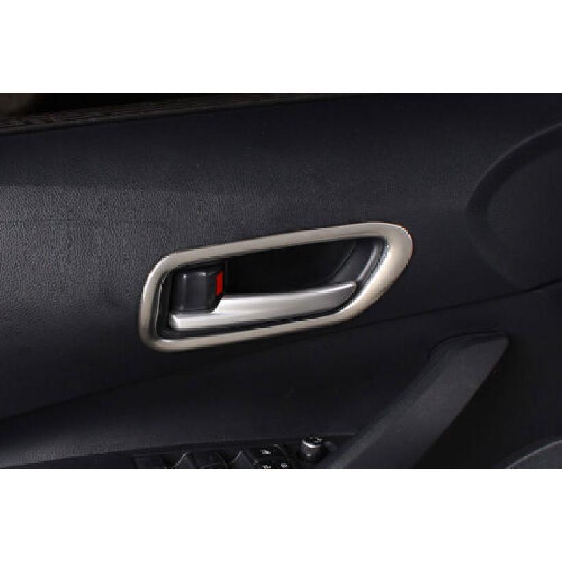 Silver Steel Inner Door Handle Lock For Toyota Corolla - 4pcs Frame Trim