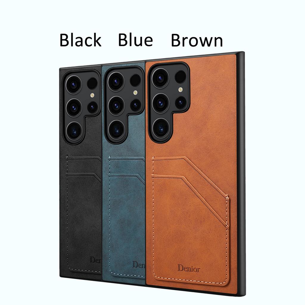 EUCAGR For Samsung Galaxy S25 Ultra S25Plus S 25 Luxury Retro Wallet Phone Case Card Holder PU Leather Back Cover