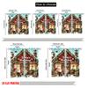 2pcs 2D flat printing Merry Christmas Popular Window Drapes Santa's Cabin Versatile Polyester Without Electricity Spring Party &