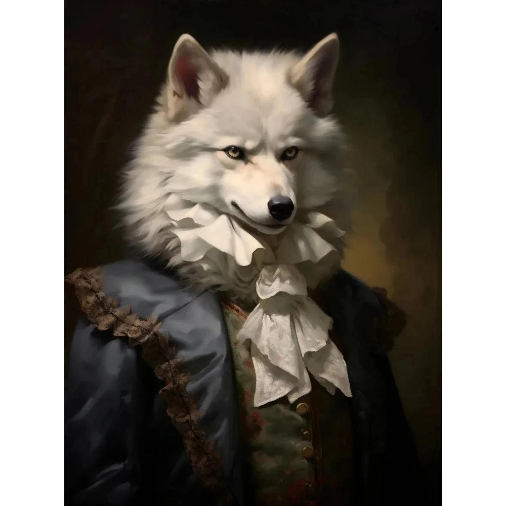 Vintage Palace Aristocrat Gorgeous Costume Animal Tiger Lion Deer Art Poster Canvas Paintings Wall Art Pictures Home Room Decor