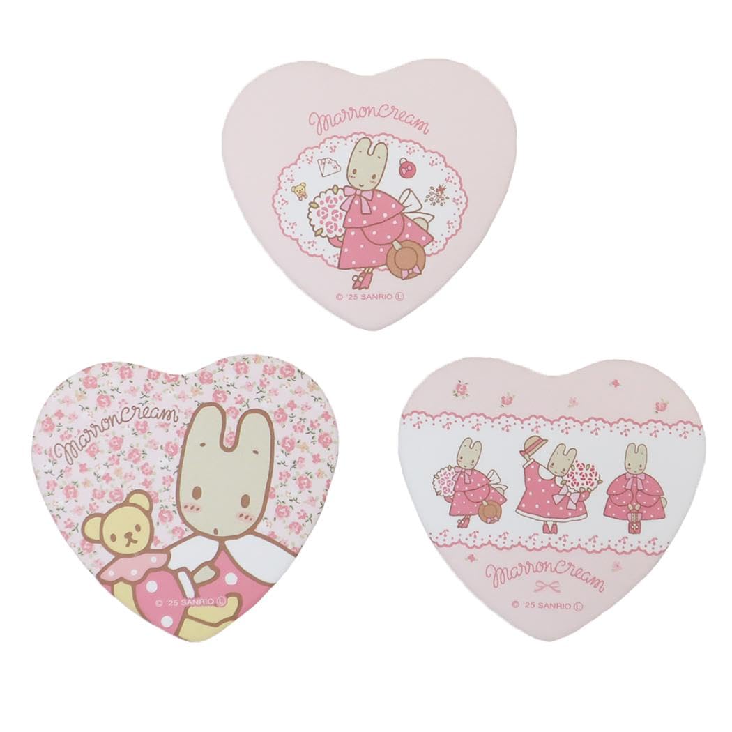 

Набор значков в форме сердец с кремом марон, 3 штуки