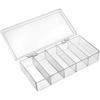 uxcell Component Storage Box - PS Fixed 5 Grids Electronic Component Containers Tool Boxes Clear White 175x85x34mm