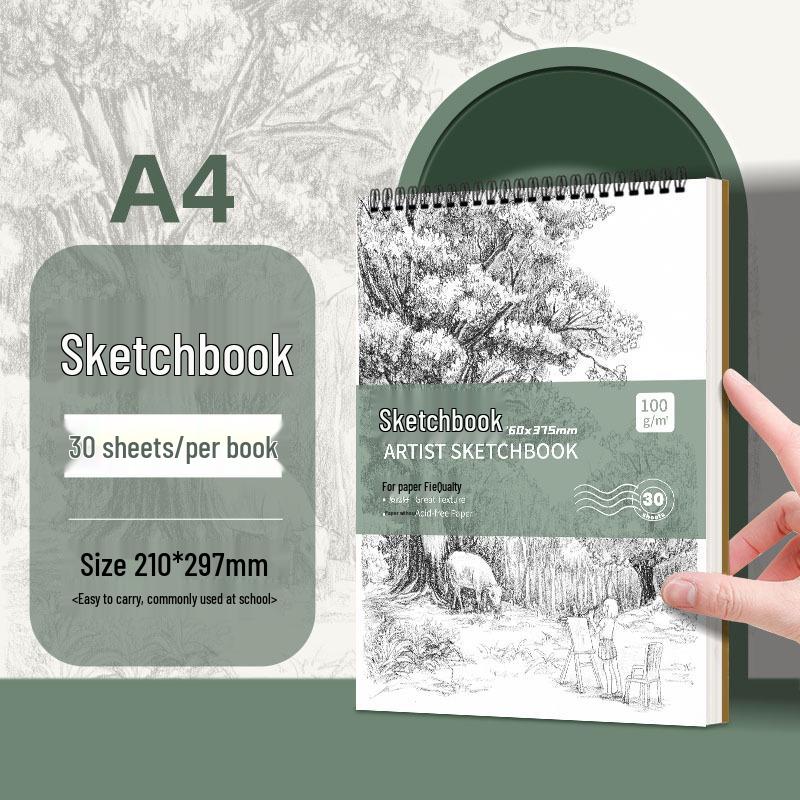 A4 & 8k Student Sketchbook: Thick Hardcover Blank Art & Drawing Book
