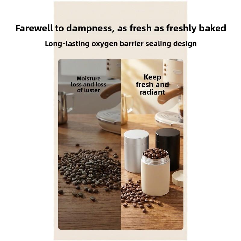 Tragbarer, versiegelter Kaffeebohnen-Aufbewahrungsbehälter, Mini-Teedose aus Aluminiumlegierung, Aufbewahrungsbox für Reisen und Outdoor