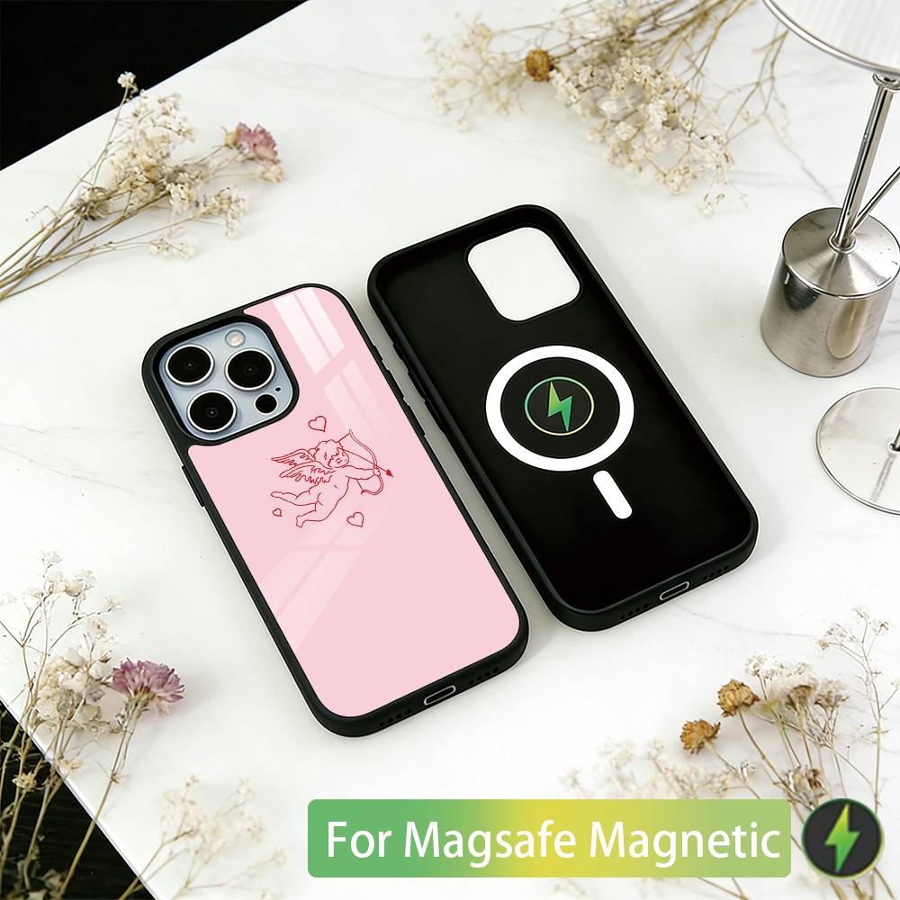 Cupid's arrow Phone Case For iPhone17,16,15,14,13,12,11 Plus,Pro Magnetic For Magsafe Wireless Charging